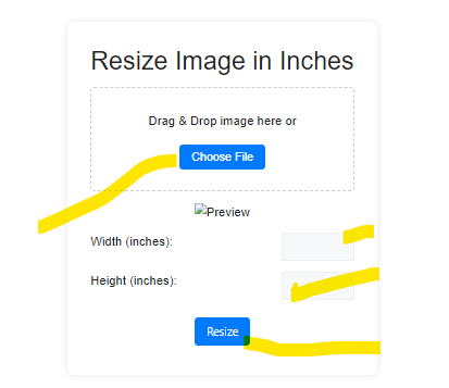 resize image in inches